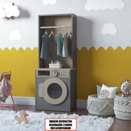 Lavanderia Máquina de Lavar com Cabideiro Infantil Diana:cinza - 2