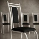 Ver imagem 4 de Kit 4 Cadeiras Paris Corino Tempest Preto Tubo Branco