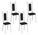 Ver imagem 2 de Kit 4 Cadeiras Paris Corino Tempest Preto Tubo Branco