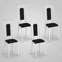 Ver imagem 5 de Kit 4 Cadeiras Paris Corino Tempest Preto Tubo Branco