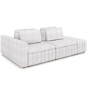 Ver imagem 1 de Sofá Ilha com Puff Living 265cm Amber M03 Bouclê Branco