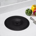 Ver imagem 4 de Lixeira de Embutir Redonda Pia Cozinha Preto Fosco 5 Litros Inox