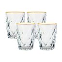 Ver imagem 1 de Conjunto de Copos de Vidro Diamond Fio de Ouro 270ml 4 peças - Lyor