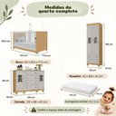Ver mais imagens de Quarto de Bebê Completo com Berço Americano 3 em 1 e Colchão Incluso Flor Multimóveis MP4928