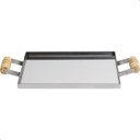 Ver imagem 3 de Chapa Bifeteira para Fogão de Aço Inox Alça de Madeira