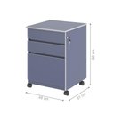 Ver imagem 2 de Gaveteiro com 3 Gavetas Nora Azul