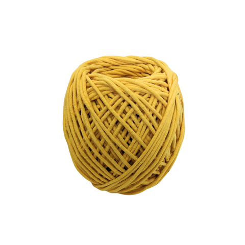 Cordão de Algodão Trancelim 6mm para Artesanato e Macramê Amarelo 50 Mts