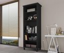 Ver imagem 1 de Armário Organizador Multiuso com Prateleiras Library Preto - Luapa