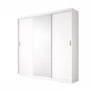 Ver imagem 3 de Guarda-Roupa Casal 3 Portas de Correr com Espelho Milano Yescasa Branco