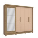 Ver imagem 1 de Guarda Roupa Casal com Espelho Kappesberg 5 Portas 4 Gavetas Marrom Bege