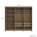 Ver imagem 4 de Guarda Roupa Casal com Espelho Kappesberg 5 Portas 4 Gavetas Marrom Bege