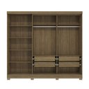 Ver imagem 6 de Guarda Roupa Casal com Espelho Kappesberg 5 Portas 4 Gavetas Marrom Bege