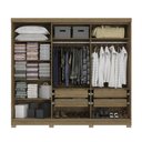 Ver imagem 3 de Guarda Roupa Casal com Espelho Kappesberg 5 Portas 4 Gavetas Marrom Bege