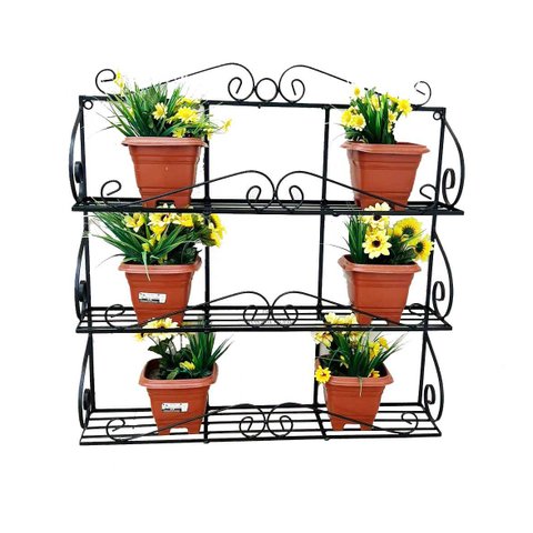 jardineira suporte floreira ferro jardim vertical 3 andares vasos de plantas 80 cm MINAS ARTE PRÓPRI