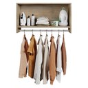 Ver imagem 3 de Kit 02 Armários Multiuso Aéreo Cabideiro Grécia L03 Castanho - Lyam Lyam Decor