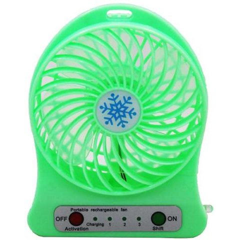 Mini Ventilador Verde bateria Recarregável 3 velocidade