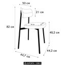 Ver imagem 7 de Cadeira de Jantar Estofada Kit 8 Ella M25 Linho Cinza/preto - Mpozenato