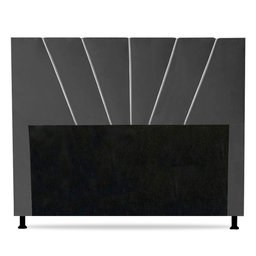 Cabeceira Cama Box Solteiro Dallas 90cm Suede Cinza - Desk Design - 1 Cabeceira Cama Box Solteiro Dallas 90cm Suede Cinza - Desk Design - 1