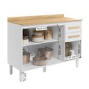 Ver imagem 3 de Balcão Intenza com Tampo 120 Cm com 3 Portas e 2 Gavetas Branco