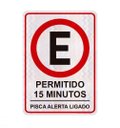 Ver imagem 1 de Placa Permitido Estacionar, Máximo 15 Minutos - Pisca Alerta Ligado
