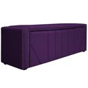 Ver imagem 5 de Kit Cabeceira E Calçadeira Baú Casal 140cm Suede Roxo