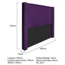 Ver imagem 4 de Kit Cabeceira E Calçadeira Baú Casal 140cm Suede Roxo
