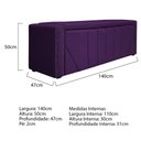Ver imagem 3 de Kit Cabeceira E Calçadeira Baú Casal 140cm Suede Roxo
