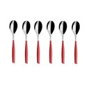 Ver imagem 1 de Colher para Café 13cm Inox 6 Peças Vermelha Glamour Bugatti