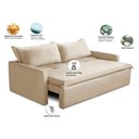 Ver imagem 2 de Sofá sem Caixa Retrátil e Reclinável 1,85m com Molas Luzia Suede Bege Madelina Decor