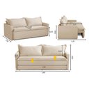 Ver imagem 3 de Sofá sem Caixa Retrátil e Reclinável 1,85m com Molas Luzia Suede Bege Madelina Decor