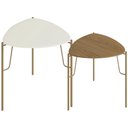 Ver imagem 1 de Kit 02 Mesas Laterais para Sala de Estar Pés Industrial Dourado Alef I03 Louro Luna - Lyam Decor