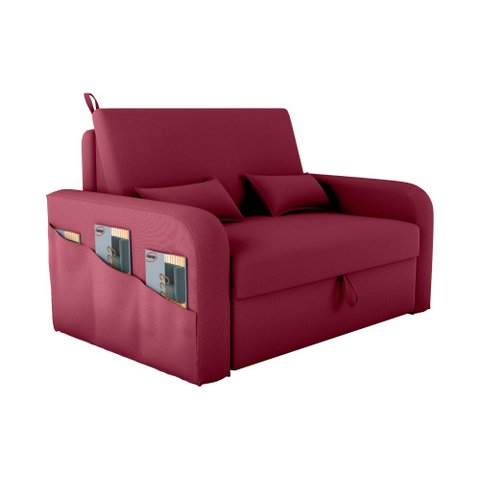 Sofá Cama 2 Lugares com Bau 1,40 Mts Day Matrix Vinho