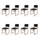 Ver imagem 1 de Kit 8 Cadeiras Industrial Isa Veludo Preto Base Cobre para Mesa Sala Cozinha - Cobre/preto