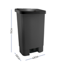 Ver imagem 4 de Lixeira com Pedal 50l Haus Preta - Design e Alta Qualidade