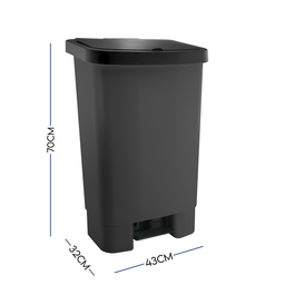 Lixeira com Pedal 50l Haus Preta - Design e Alta Qualidade - 4