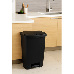 Lixeira com Pedal 50l Haus Preta - Design e Alta Qualidade - 2