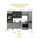 Ver imagem 5 de Cozinha Modulada Completa Fidelitá Mônaco 5 Peças 320cm 12 Portas 2 Gavetas com Tampo Chumbo/tit