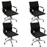 Kit 4 Cadeiras Escritório Diretor Esteirinha Rodízio Relax Corino 3301 Preto - 1