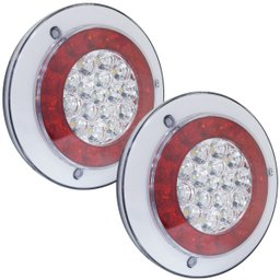 Par Lanterna Traseira Led Tricolor Redonda 12/24v Universal Carretinha Reboque Caminhão Rayx Yt-006 - 1 Par Lanterna Traseira Led Tricolor Redonda 12/24v Universal Carretinha Reboque Caminhão Rayx Yt-006 - 1