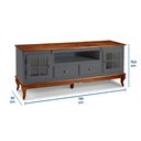 Ver imagem 4 de Rack para Sala com Pés Luis Xv 2 Portas 2 Gavetas e Nicho Hannover 60812 Linz Móveis - Cinza/imbuia