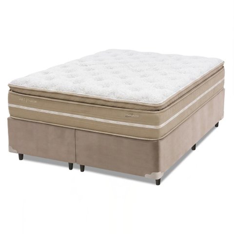 Cama Box Queen Espuma Pillow Top Lord 158x198x68cm Herval - Suporta até 150 kg por Pessoa