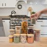 Kit com 10 Potes de Vidro Tampa de Bambu Hermético Redondo Mantimento - Oikos - 7