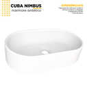 Ver imagem 3 de Cuba Apoio Banheiro Mármore Sintético Nimbus Bancada Branco