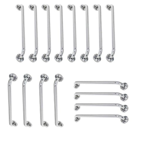 Alça de Apoio Barra Inox Kit 16 Unidades 40cm 70cm 80cm Segurança Idoso Deficiente