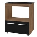 Ver imagem 1 de Balcão Cooktop 2 Portas 4 Bocas MDP com Pés Eliana Savana/Preto