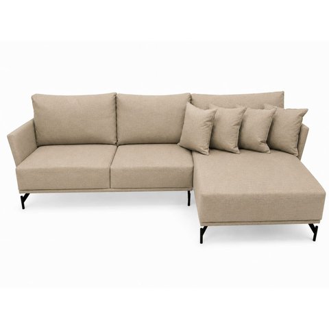 Sofá Ibiza Linho Bege 2.60m Chaise Lado Direito ou Esquerdo – Design Moderno e Conforto Premium