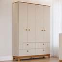 Ver imagem 1 de Guarda-roupa de Bebê Biscoito 4 Portas 4 Gavetas Off White/nature - Permóbili