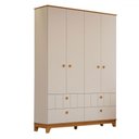 Ver imagem 2 de Guarda-roupa de Bebê Biscoito 4 Portas 4 Gavetas Off White/nature - Permóbili