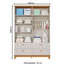 Ver imagem 4 de Guarda-roupa de Bebê Biscoito 4 Portas 4 Gavetas Off White/nature - Permóbili