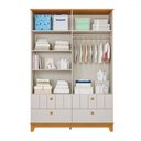 Ver imagem 3 de Guarda-roupa de Bebê Biscoito 4 Portas 4 Gavetas Off White/nature - Permóbili